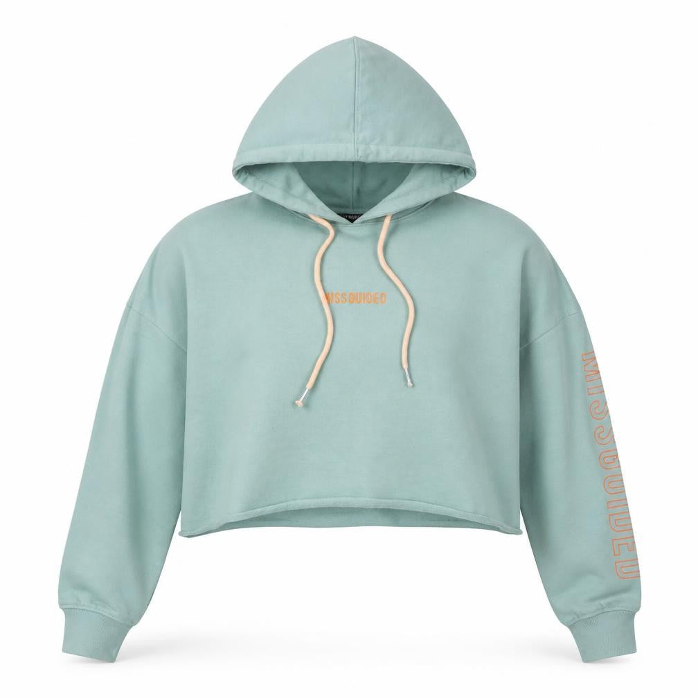 Missguided Women's Green Pullover Hoodie UK 6