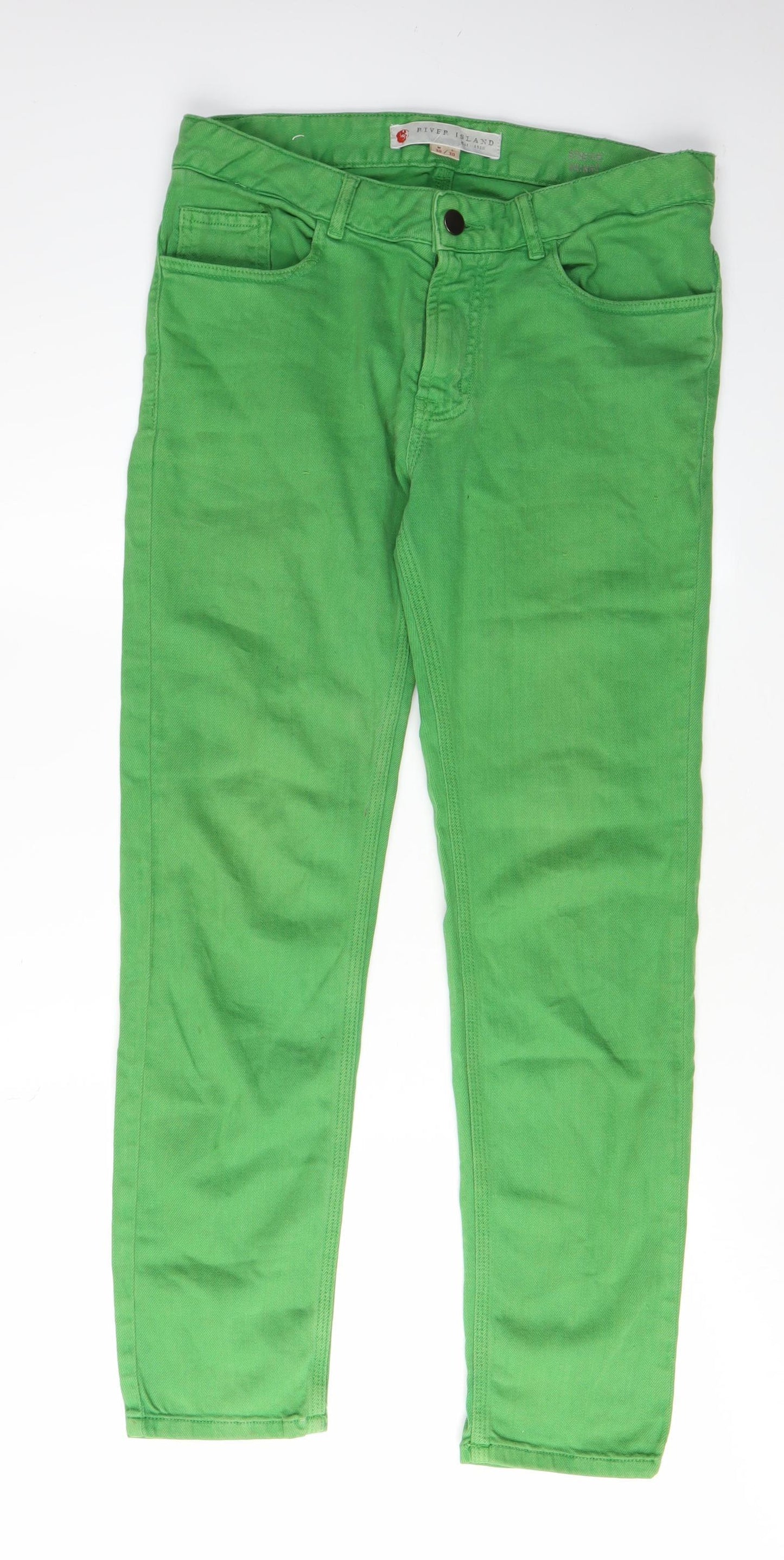 River Island Men's Green Straight Jeans Size 30