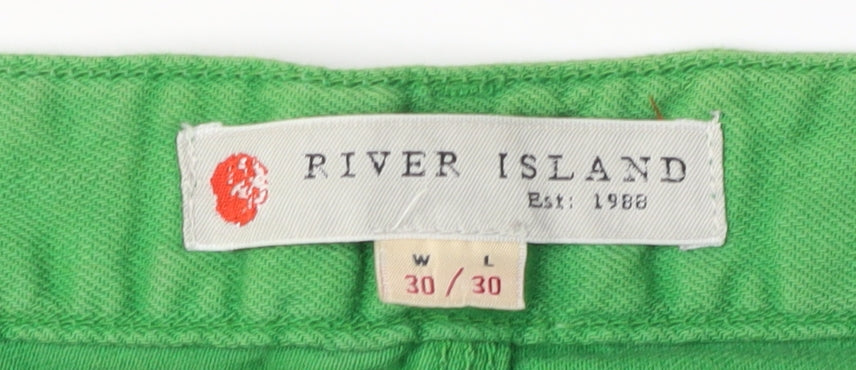 River Island Men's Green Straight Jeans Size 30