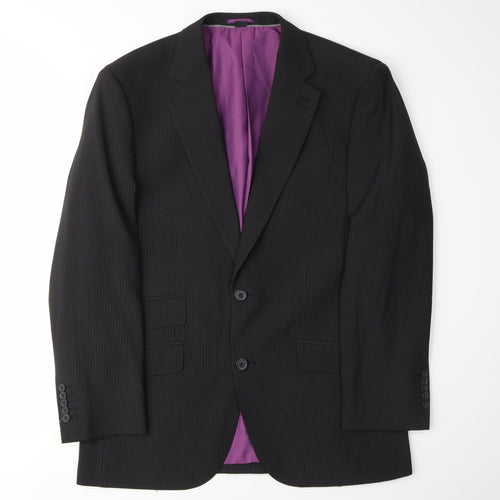 Jacamo Black Striped Suit Jacket, Men’s Size 38, Formal