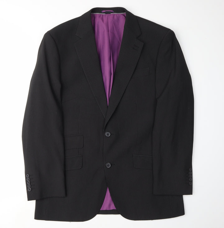 Jacamo Black Striped Suit Jacket, Men’s Size 38, Formal