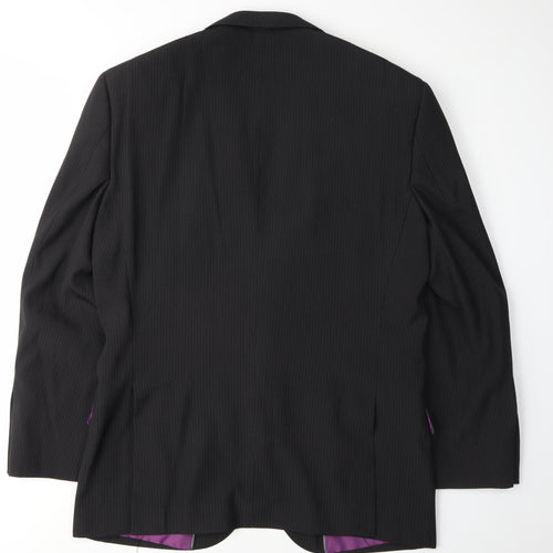 Jacamo Black Striped Suit Jacket, Men’s Size 38, Formal
