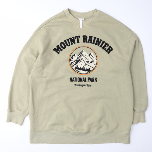 Mount Rainer Unisex Beige Crew Neck Sweatshirt XS Pullover Graphic