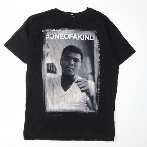 Hashtagz Men's Black Graphic Print T-Shirt S