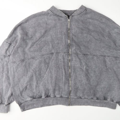 Boohoo Women’s Grey XL Cotton Basic Jacket