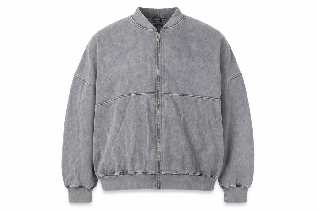 Front view of Boohoo Women’s Grey XL Cotton Basic Jacket