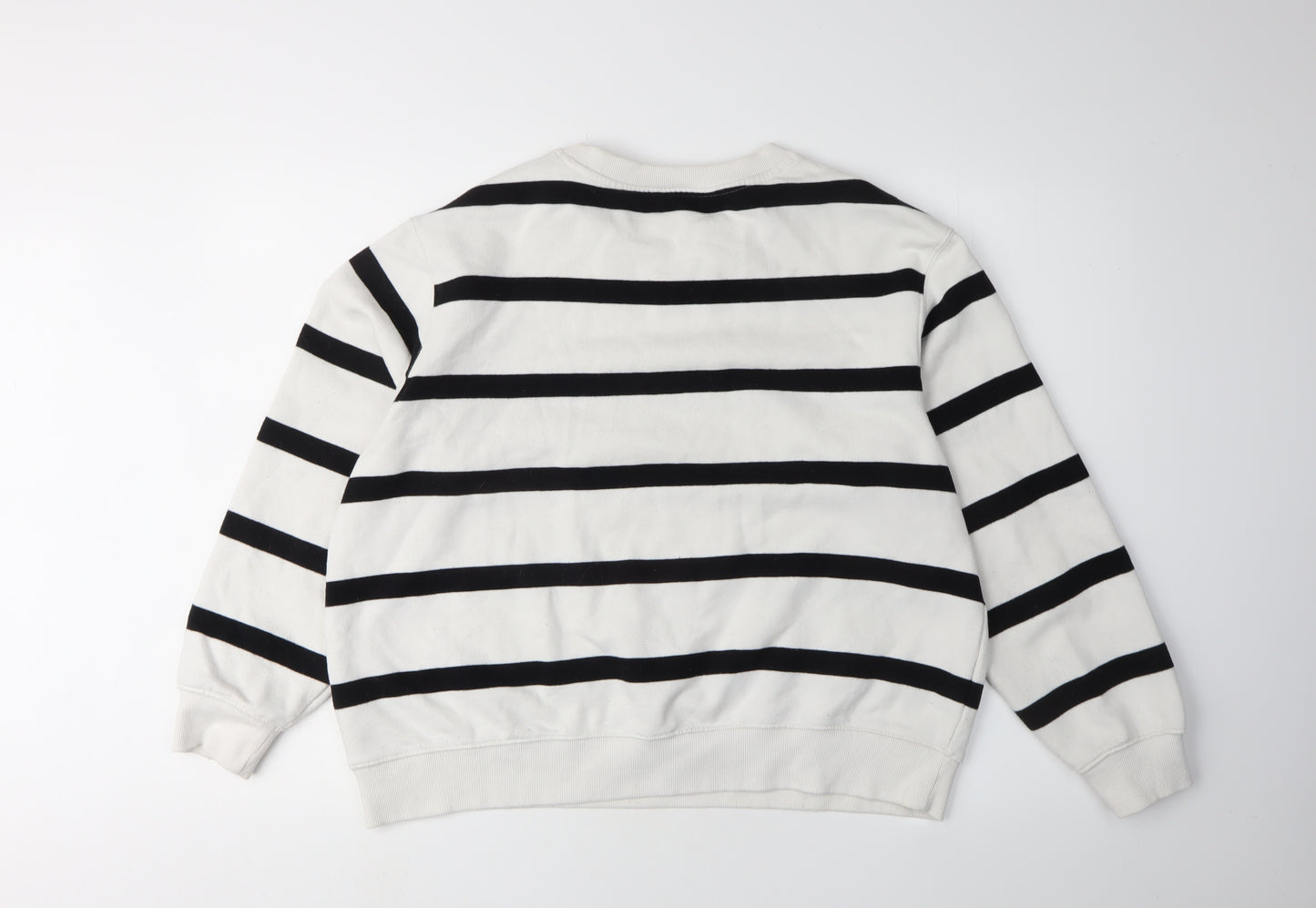 Marks and Spencer Women Ivory Striped Pullover Sweatshirt Size 14