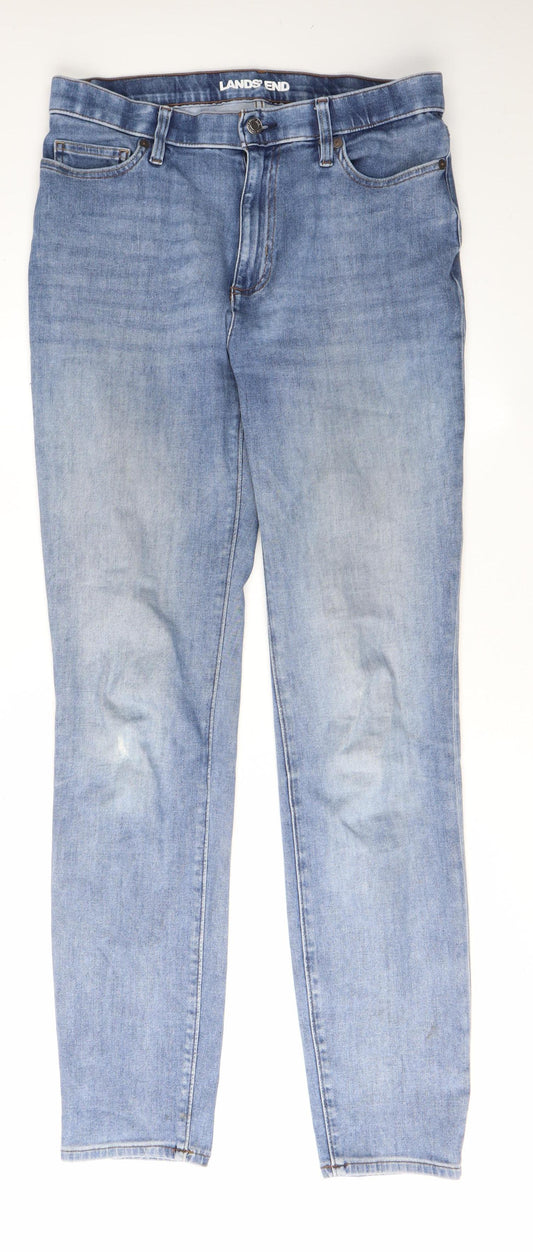 Lands' End Women's Blue Straight Jeans Size 14