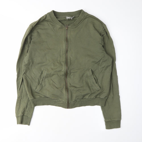 ASOS Women's Green Full Zip Sweatshirt, Size 16