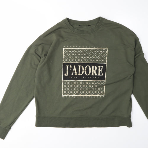 New Look Women's Green Graphic Print Sweatshirt Size 14