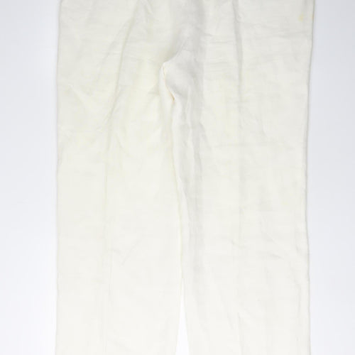 Ivory Women's Linen Trousers in Classic Fit