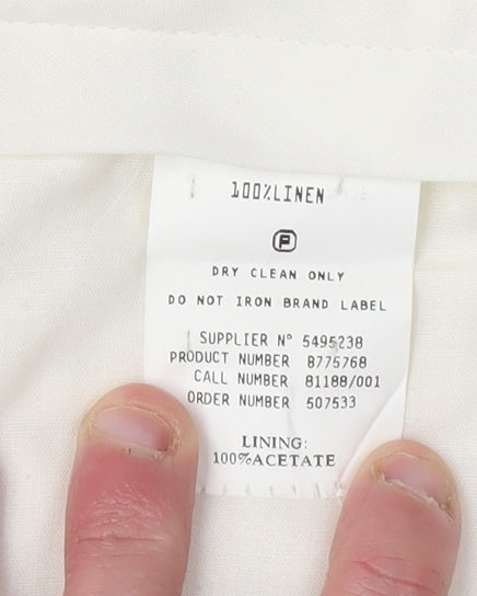 Ivory Women's Linen Trousers in Classic Fit