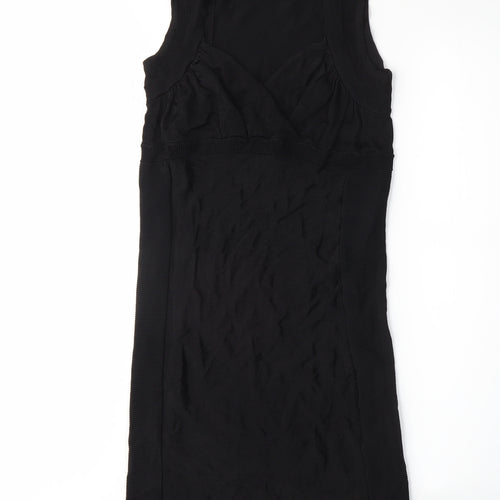 H&M Women's Black Bodycon Midi Dress, S, V-Neck