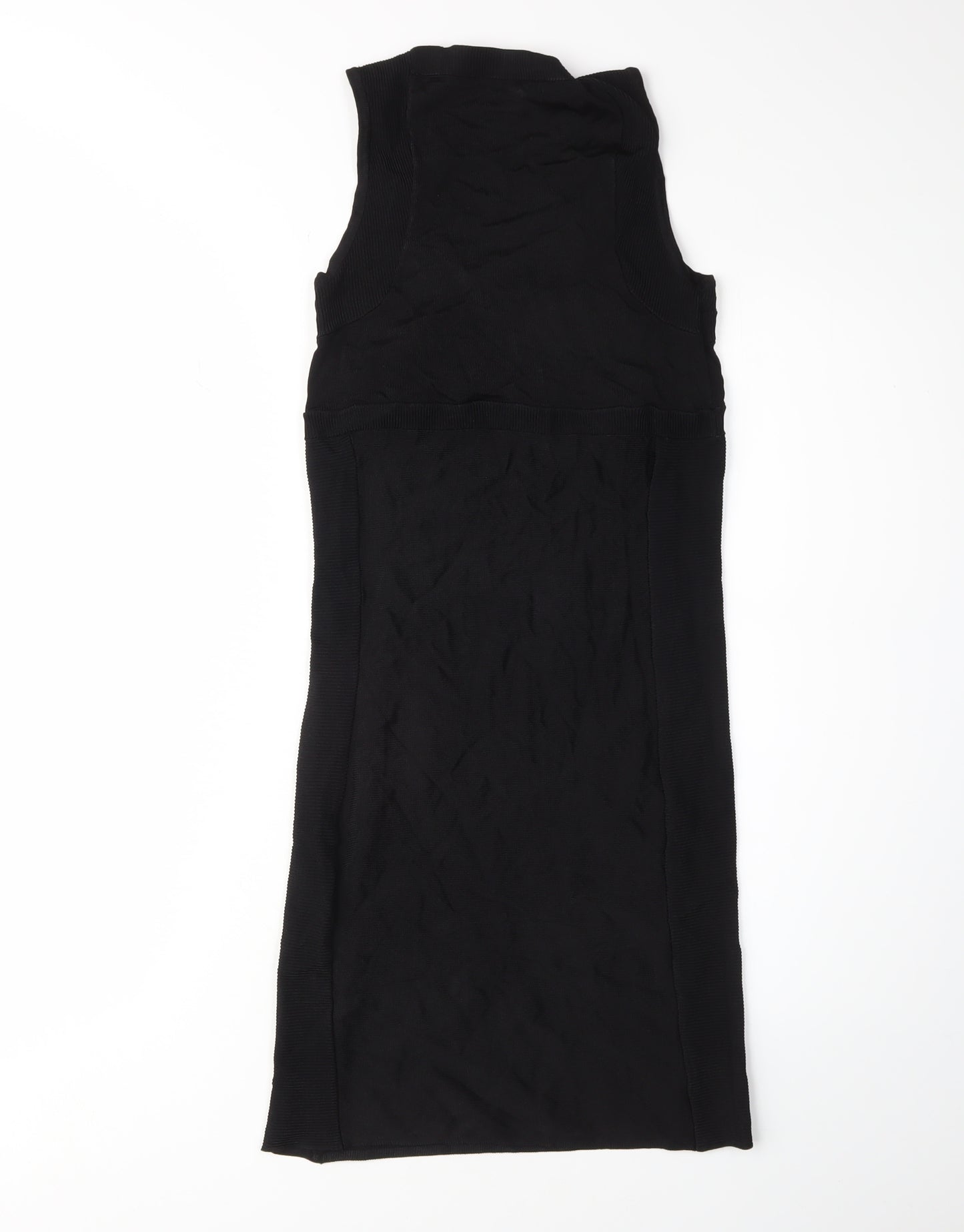 H&M Women's Black Bodycon Midi Dress, S, V-Neck