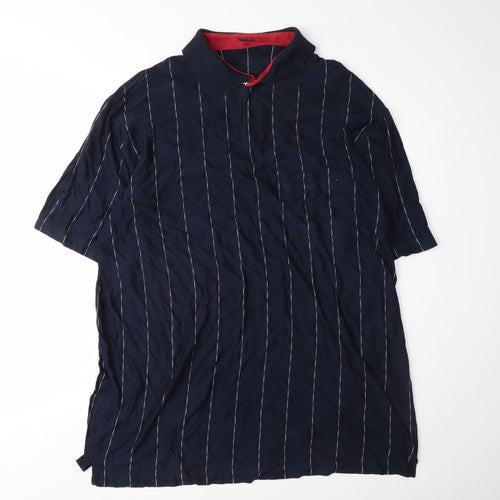 Falabella Men's Blue 2XL Striped Polo Shirt