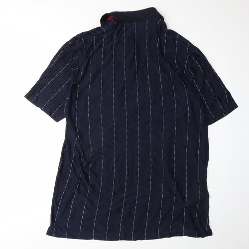 Falabella Men's Blue 2XL Striped Polo Shirt