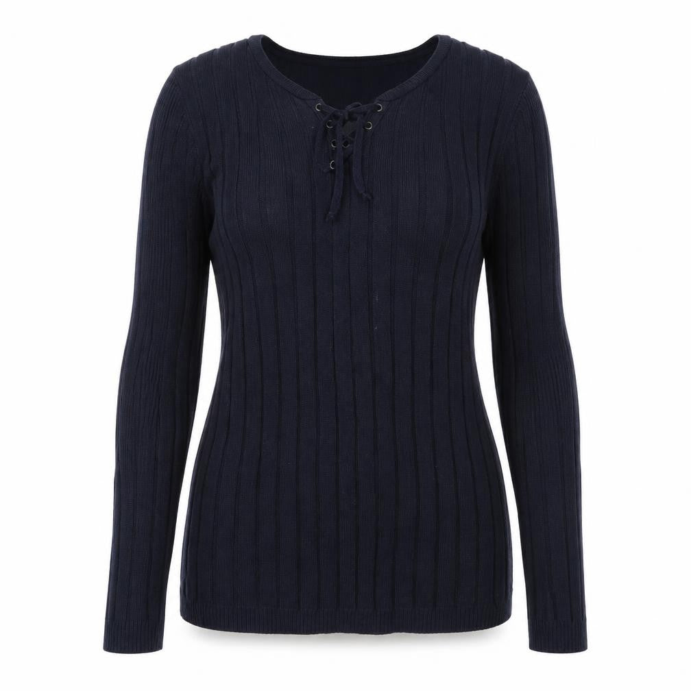Front view of River Island Women's Blue Cable Knit jumper M