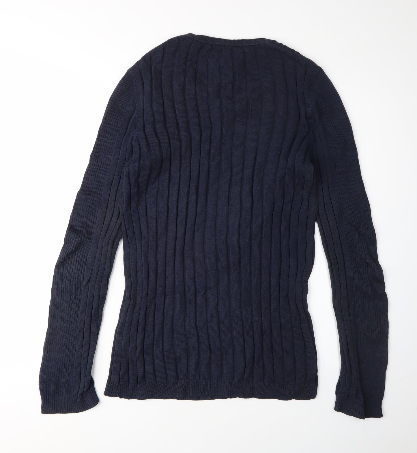 River Island Women's Blue Cable Knit Pullover Jumper M