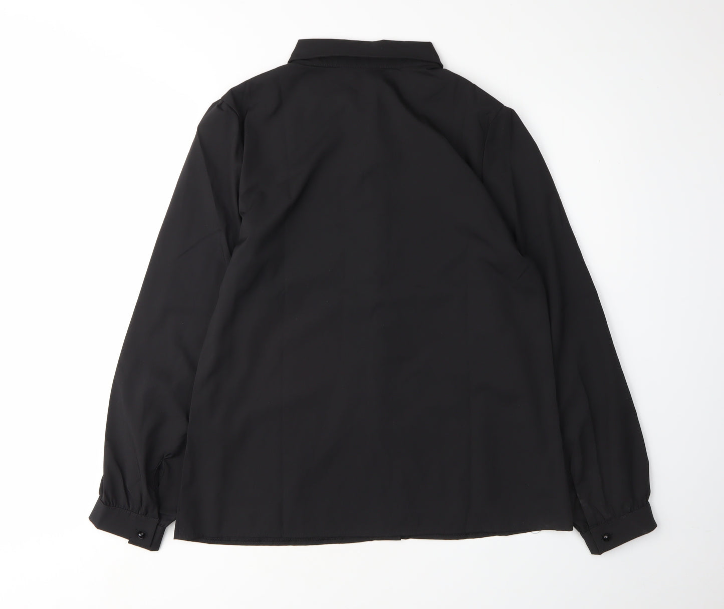 Zanzea Women's Black Collared Long Sleeve Blouse M