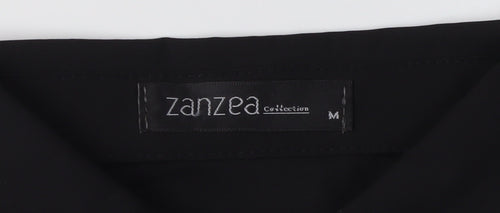 Zanzea Women's Black Collared Long Sleeve Blouse M