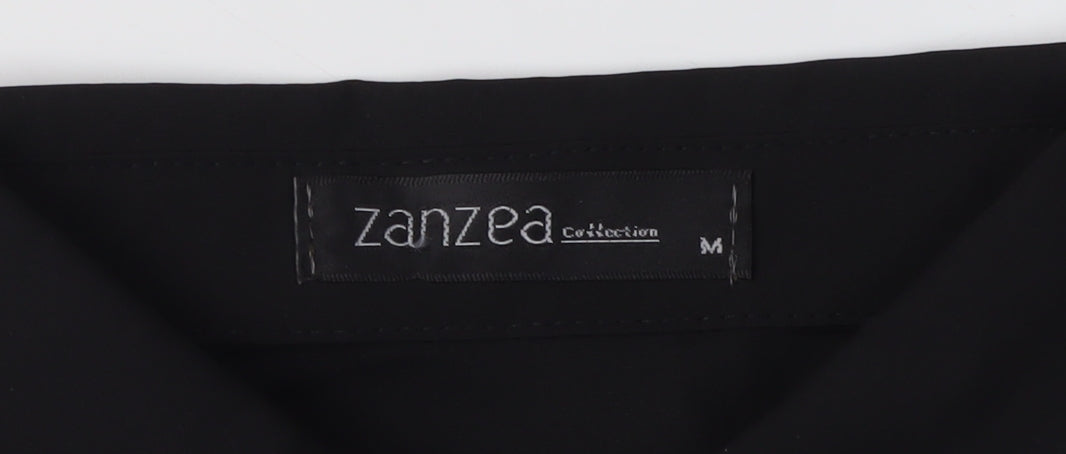 Zanzea Women's Black Collared Long Sleeve Blouse M