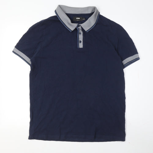 Jacamo Men's Blue Regular Fit Polo Shirt Size L