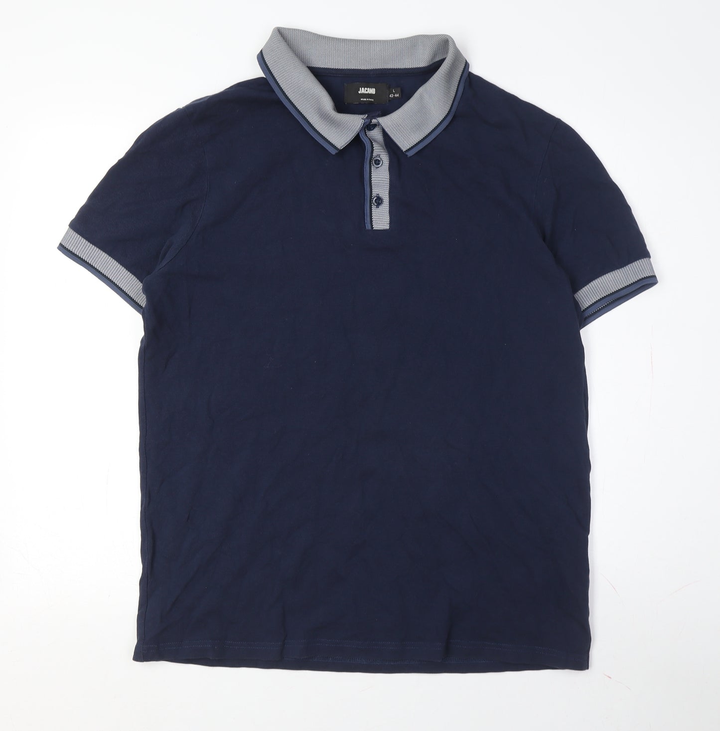 Jacamo Men's Blue Regular Fit Polo Shirt Size L