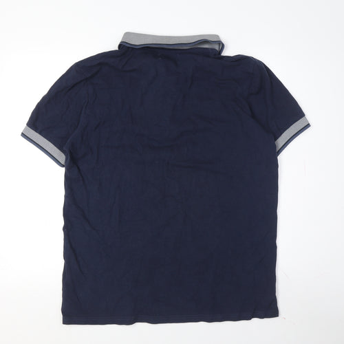Jacamo Men's Blue Regular Fit Polo Shirt Size L