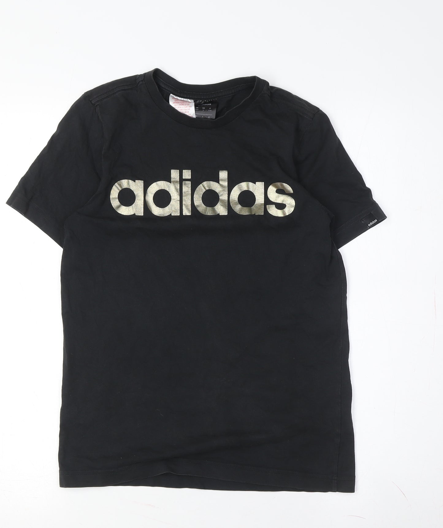 Adidas Kids Black Graphic Logo T-Shirt, Age 12-13, Sporty Casual