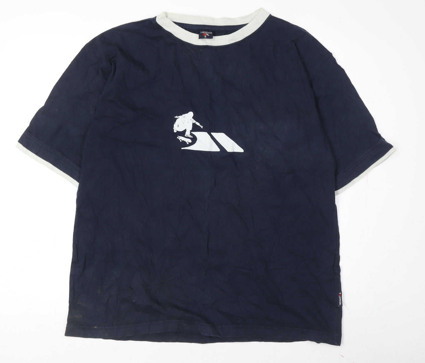 Trespass Men's Blue Crew Neck T-Shirt, Size S