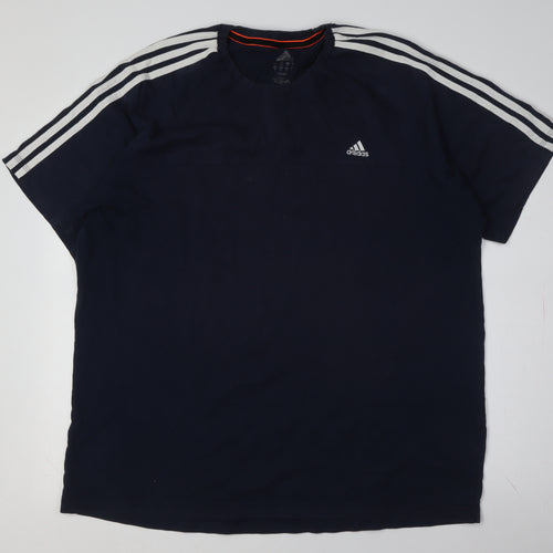 Adidas Men's Blue Short Sleeve Crew Neck T-Shirt