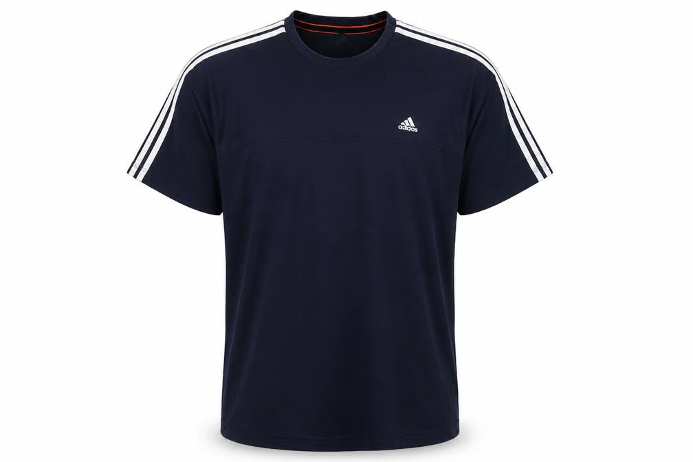 Front view of Adidas Men's Blue Short Sleeve Crew Neck T-Shirt