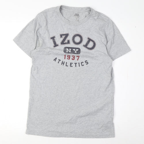 IZOD Men's Grey Graphic Print Slim Fit T-Shirt S