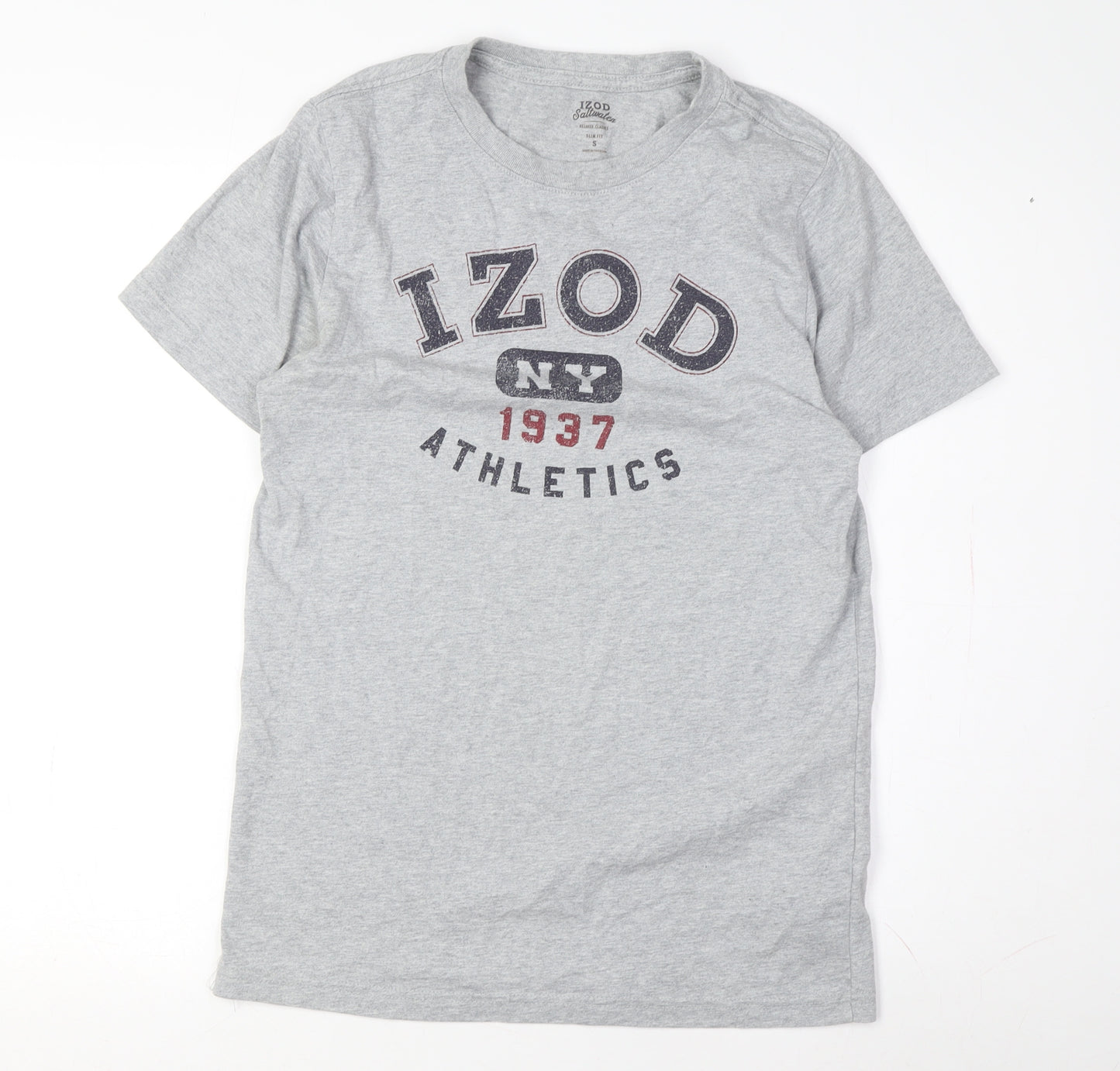 IZOD Men's Grey Graphic Print Slim Fit T-Shirt S