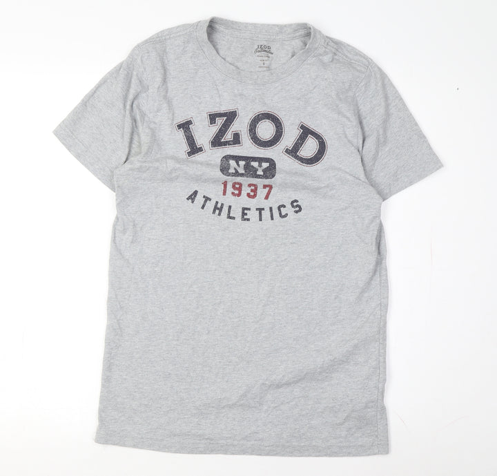 IZOD Men's Grey Graphic Print Slim Fit T-Shirt S