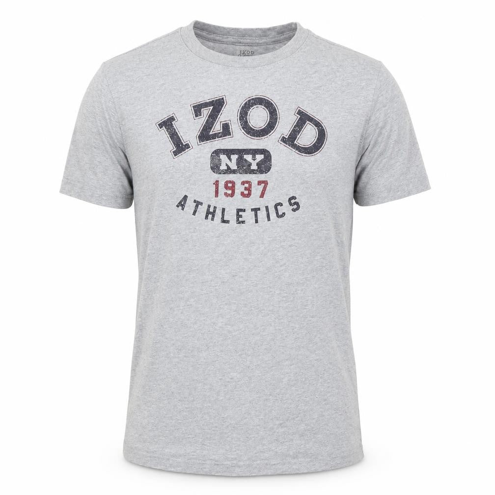 IZOD Men's Grey Graphic Print Slim Fit T-Shirt S