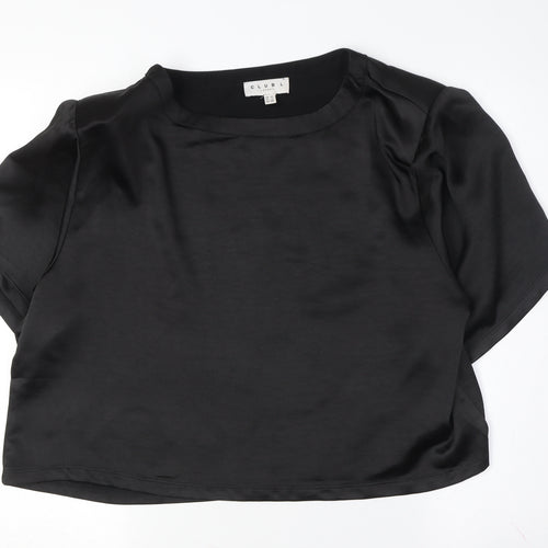 Club L Women’s Black Cropped Blouse Size 10