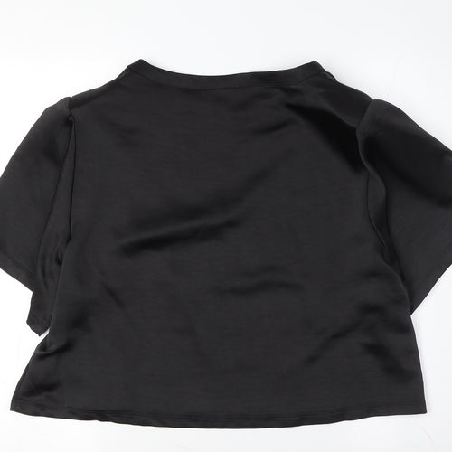 Club L Women’s Black Cropped Blouse Size 10