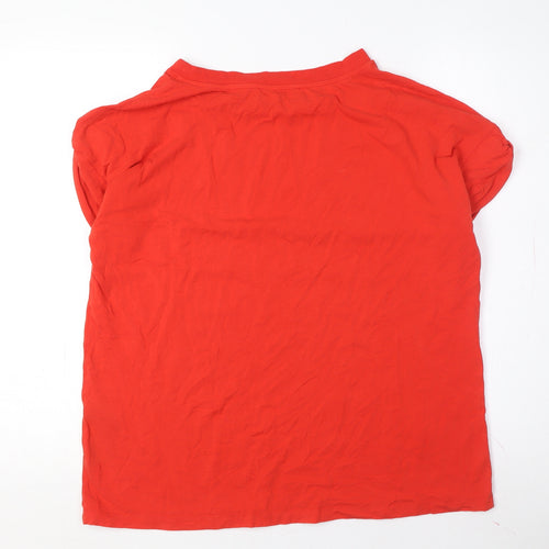 AllSaints Women's Red T-Shirt - Size M Short Sleeve