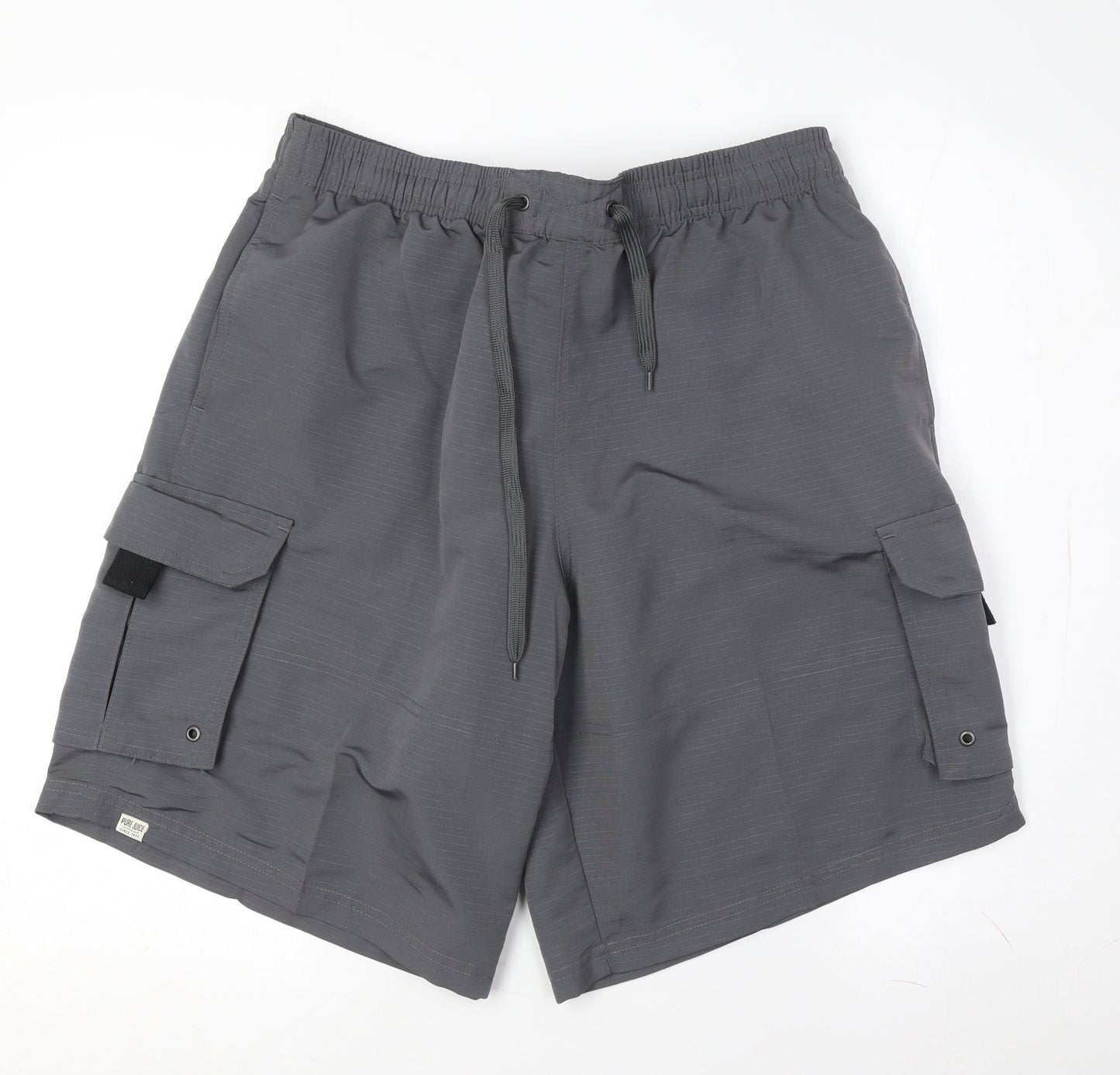 Pure Juice Men's Grey Cargo Shorts Size 36 with Logo