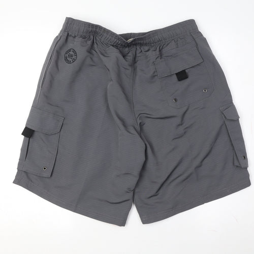 Pure Juice Men's Grey Cargo Shorts Size 36 with Logo