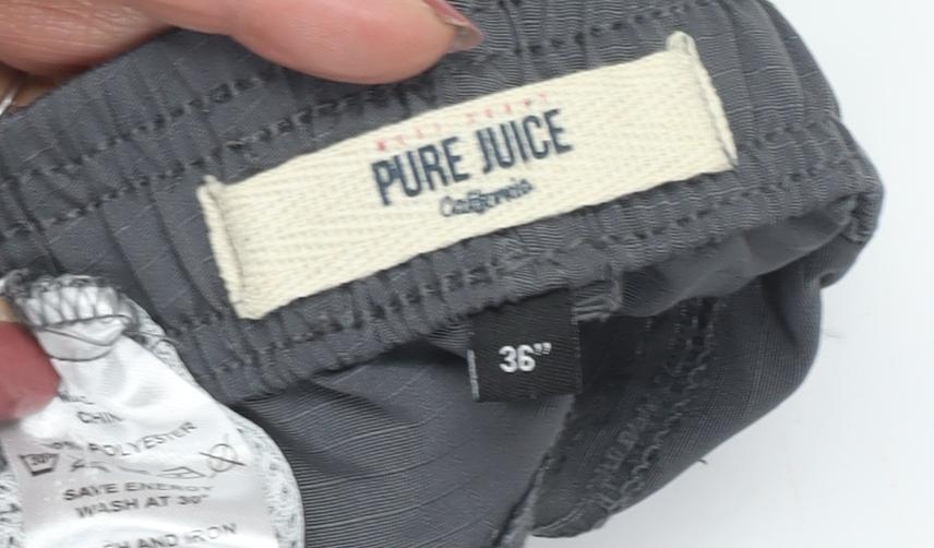 Pure Juice Men's Grey Cargo Shorts Size 36 with Logo