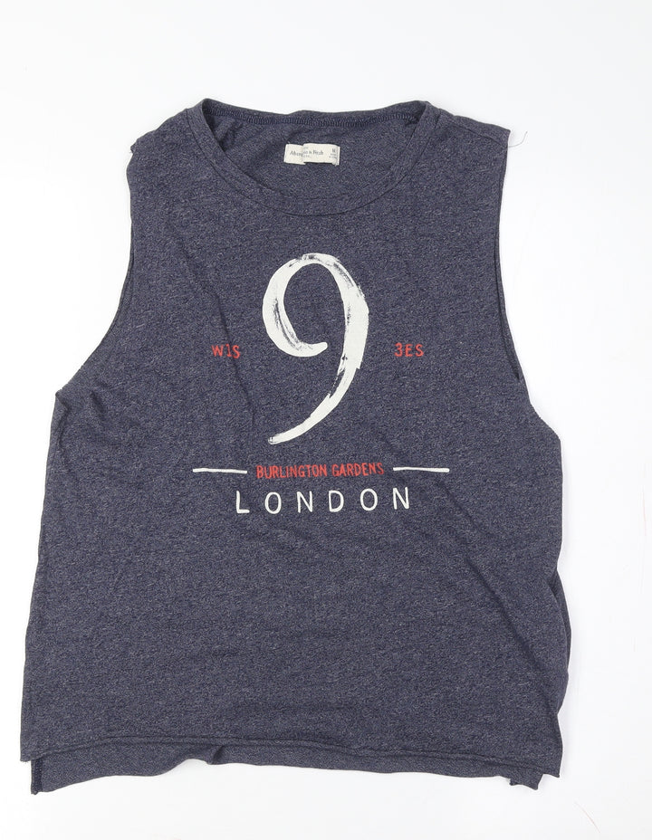 Abercrombie & Fitch Unisex Blue Tank, Medium