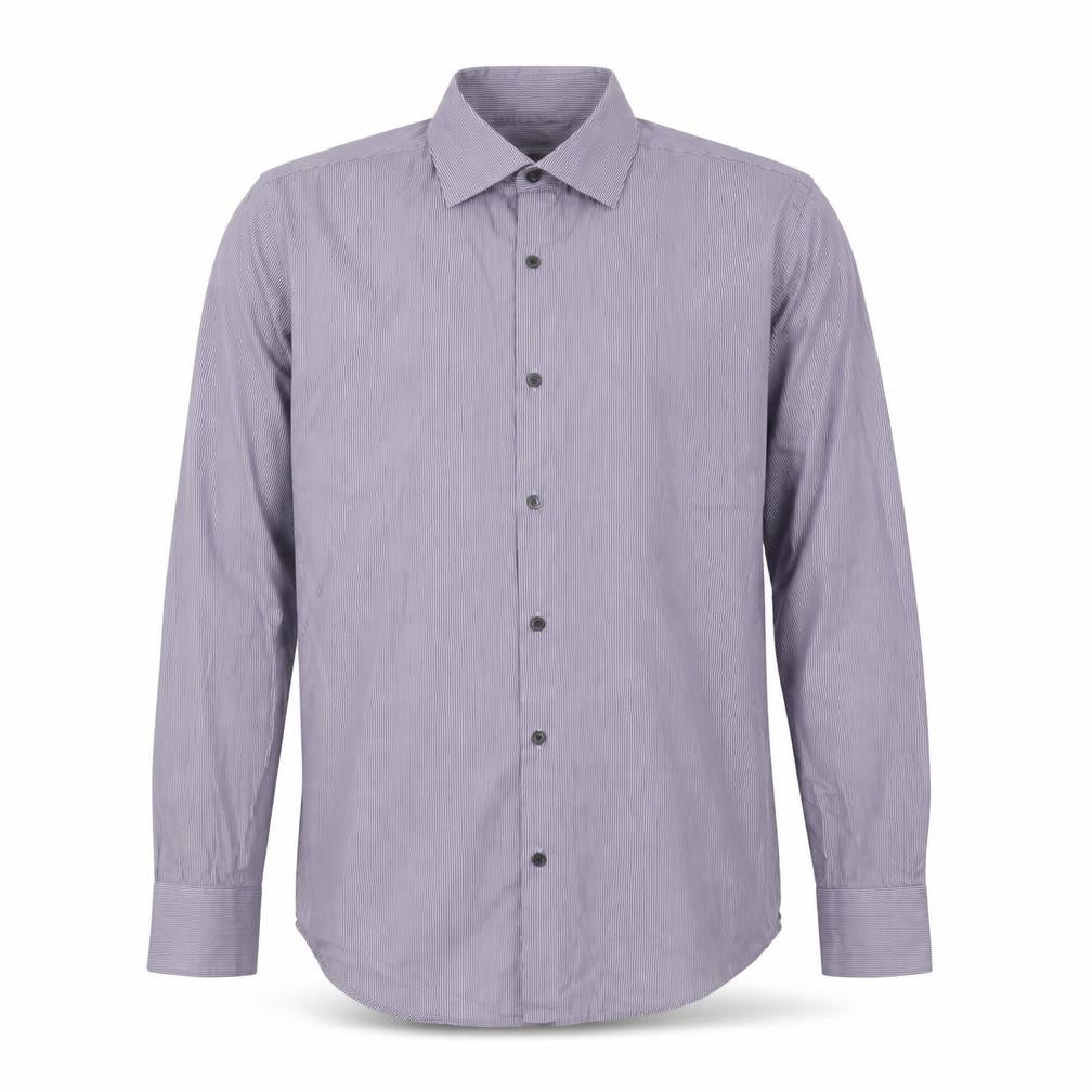 Reiss Men's Purple Striped Long Sleeve Shirt L
