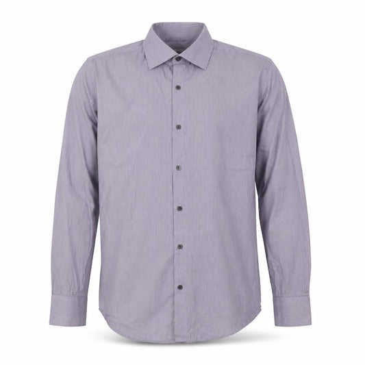 Front view of Reiss Men's Purple Striped Long Sleeve Shirt L