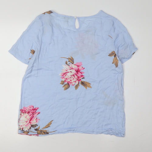 Joules Women's Blue Floral Blouse Size 12 Casual Top