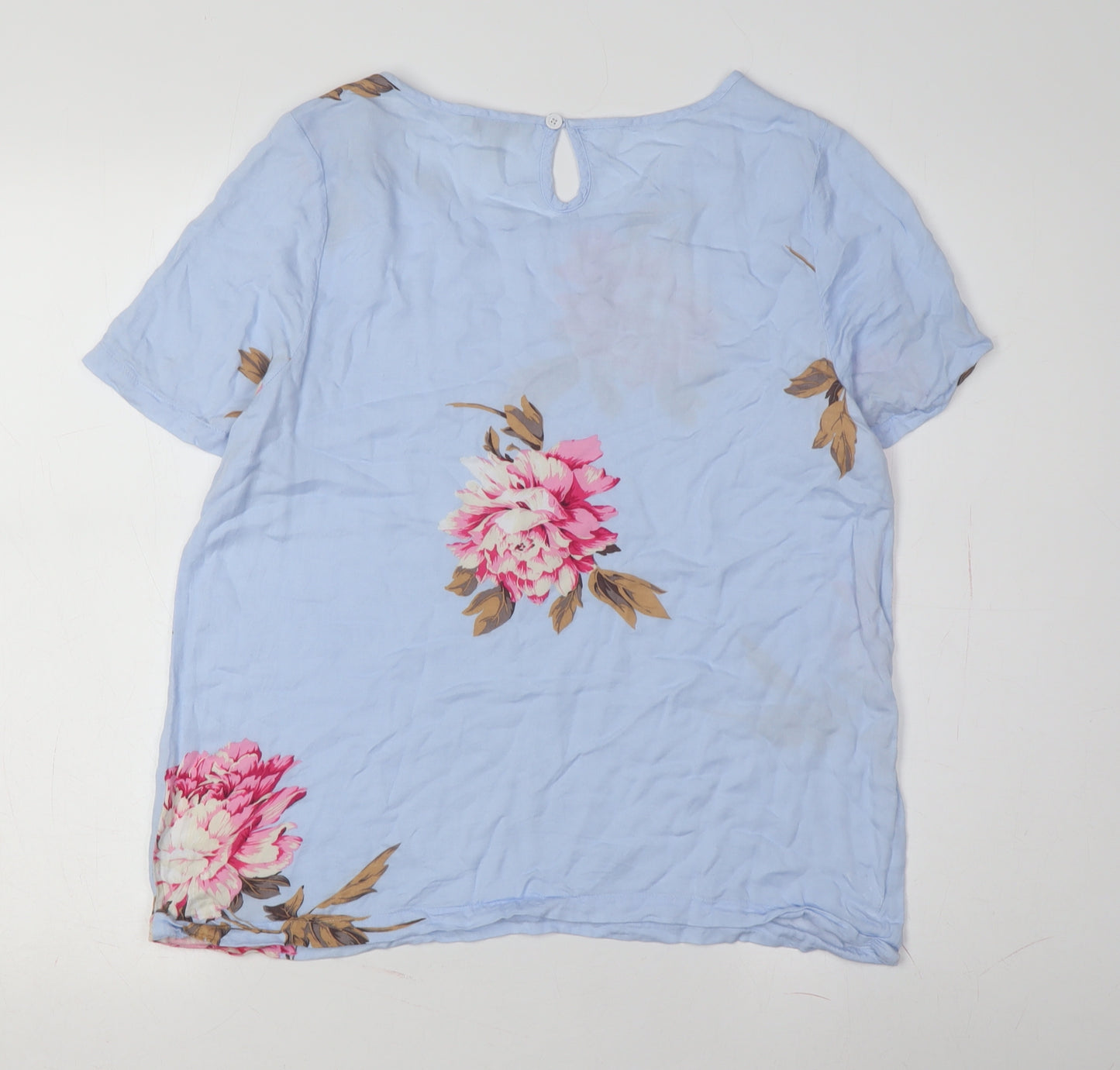 Joules Women's Blue Floral Blouse Size 12 Casual Top