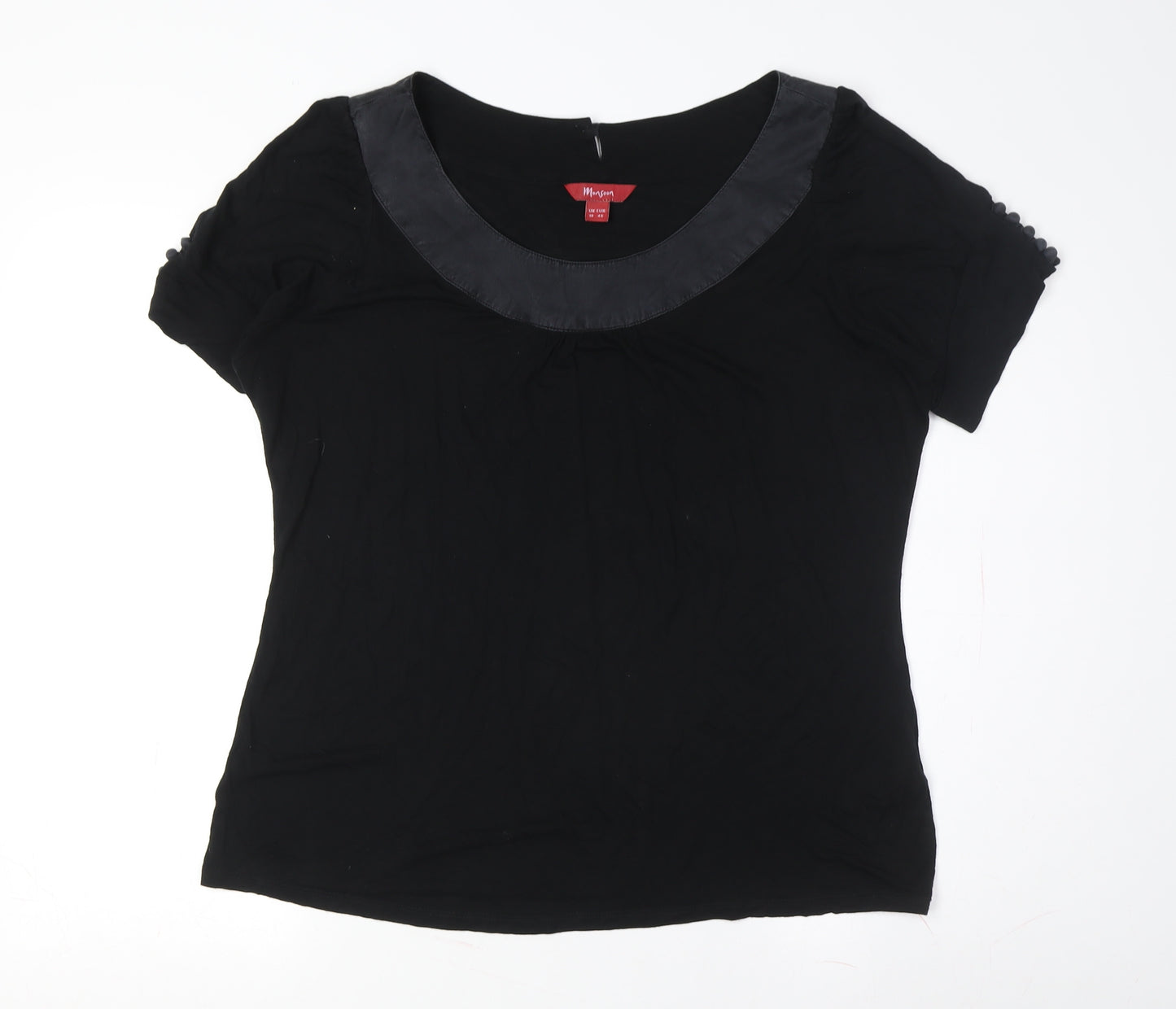 Monsoon Women's Black T-Shirt Size 18 Casual Chic