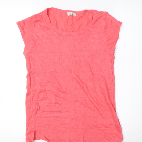 Benetton Women's Pink Linen T-Shirt Size M Classic