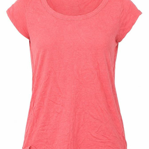 Benetton Women's Pink Linen T-Shirt Size M Classic